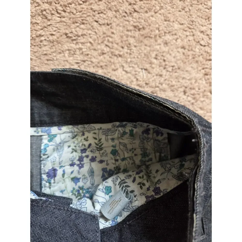 Idra Anthropologie Dark Gray Denim Look Pocket Buttons Mini Skirt, Size 4